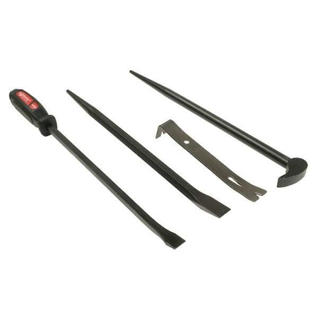 Mayhew Pry Bar Set, Pieces 4, Steel, 20-1/4 In. L 76295