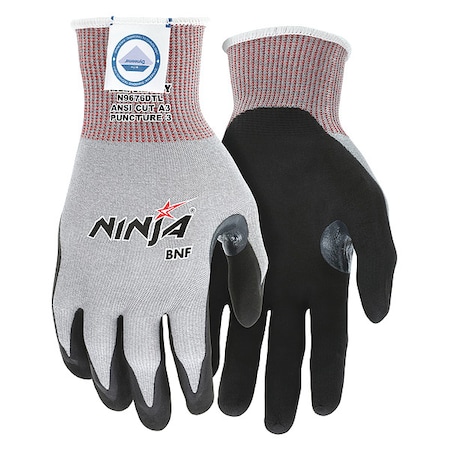 Mcr Safety Cut Resistant Coated Gloves, A3 Cut Level, 15 ga., Gray, 2XL N9676DTXXL