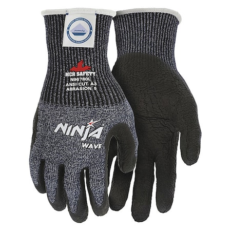 MCR SAFETY Cut Resistant Coated Gloves, A3 Cut Level, Nitrile, L, 1 PR N96780L