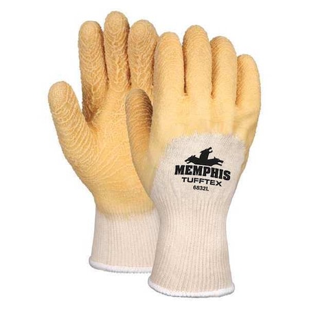 Mcr Safety Chemical Resistant Gloves, Natural Rubber Latex, 11 in L, 23.0 mil, Yellow, S, 12 PK 6832S