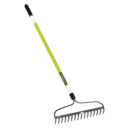 Seymour Midwest 16 in Steel Bow Rake, 16 Tines, 60 in L Fiberglass Handle 49754GRA