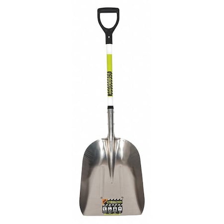 Seymour Midwest No. 12 14 ga Scoop Shovel, Aluminum Blade, 29 in L, Black/Hi-Visibility Green 49755GRA