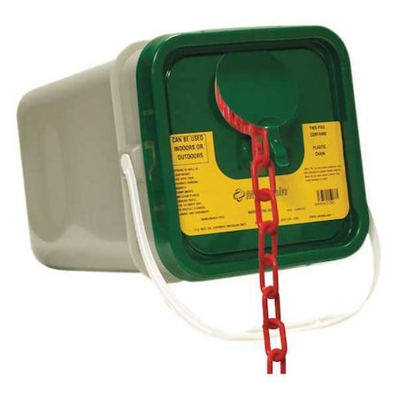 Zoro Select 2" x 50 ft. Heavy Duty Plastic Chain, Red 51005-P