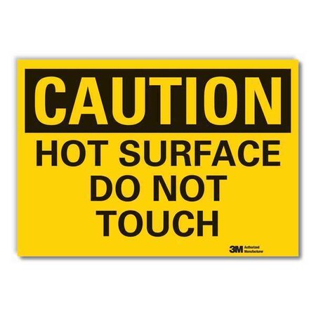 Lyle Hot Surface Sign, 3 1/2 in H x 5 in W, Reflective Sheeting, Hot Surface Do Not Touch LCU3-0290-RD_5x3.5