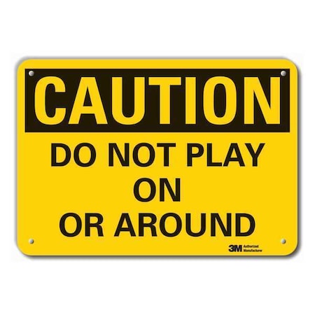 Lyle Caution Sign, 10 in H, 14 in W, Plastic, Horizontal Rectangle, English, LCU3-0291-NP_14x10 LCU3-0291-NP_14x10