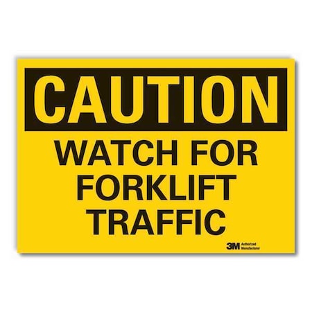 Lyle Caution Sign, 5 in. H, Vinyl, 5 in H, 7 in W, Reflective, Horizontal Rectangle, LCU3-0305-RD_7x5 LCU3-0305-RD_7x5
