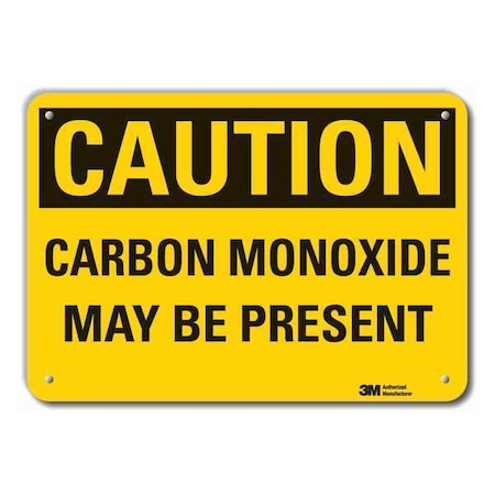 Lyle Reflective  Carbon Monoxide Caution Sign, 10 in Height, 14 in Width, Aluminum, Horizontal Rectangle LCU3-0323-RA_14x10