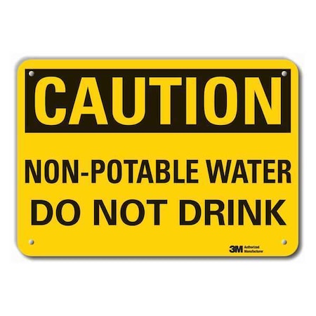 Lyle Caution, Non-Potable Water Do Not Drink, 10 in W x 7 in H, , Aluminum, LCU3-0325-RA_10x7 LCU3-0325-RA_10x7