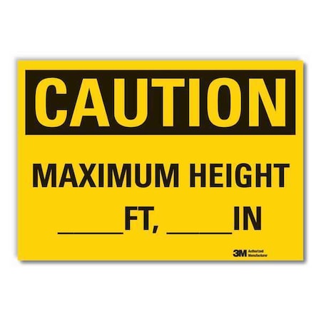 Lyle Caution, Maximum Height _ft _in, 10 in W x 7 in H, Vertical Rectangle, LCU3-0321-RD_10x7 LCU3-0321-RD_10x7