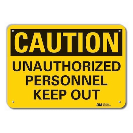 Lyle Caution Sign, 10 in Height, 14 in Width, Aluminum, Horizontal Rectangle, English LCU3-0338-RA_14x10