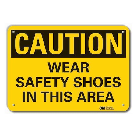 Lyle Caution Sign, 10 in H, Alum, Wear Safety LCU3-0330-RA_14x10