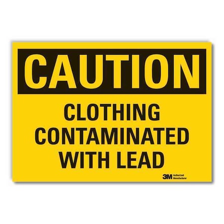 Lyle Lead Caution Reflective Label, 7 in Height, 10 in Width, Reflective Sheeting, Vertical Rectangle LCU3-0332-RD_10x7