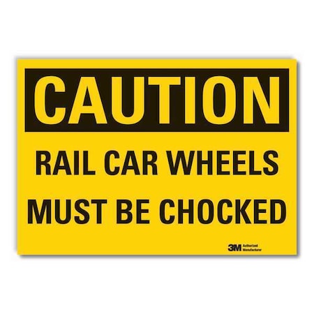 Lyle Chock Wheels Caution Label, 3 1/2 in H, 5 in W, Reflective Sheeting, LCU3-0336-RD_5x3.5 LCU3-0336-RD_5x3.5