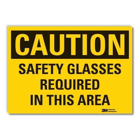 Lyle Caution Sign, 5 in Height, 7 in Width, Reflective Sheeting, Horizontal Rectangle, English LCU3-0359-RD_7x5