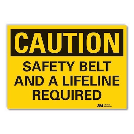 Lyle Fall  Caution Reflective Label, 5 in Height, 7 in Width, Reflective Sheeting, Horizontal Rectangle LCU3-0355-RD_7x5