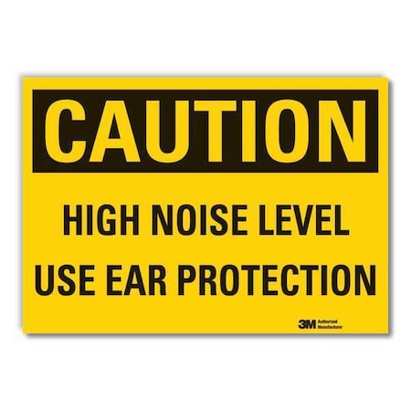 Lyle Hearing  Caution Reflective Label, 3 1/2 in Height, 5 in Width, Reflective Sheeting, English LCU3-0354-RD_5x3.5