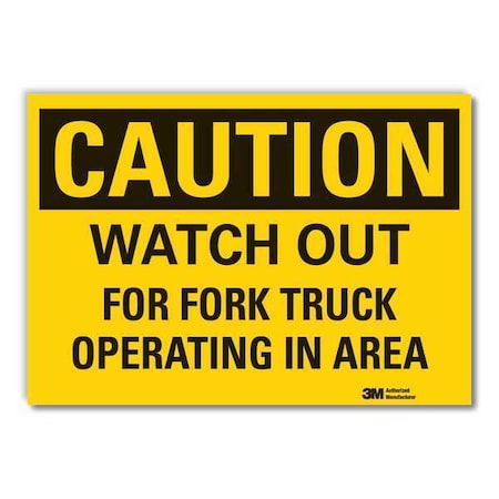 Lyle Lift Truck Traffic Caution Reflective Label, 5 in H, 7 in W, LCU3-0391-RD_7x5 LCU3-0391-RD_7x5