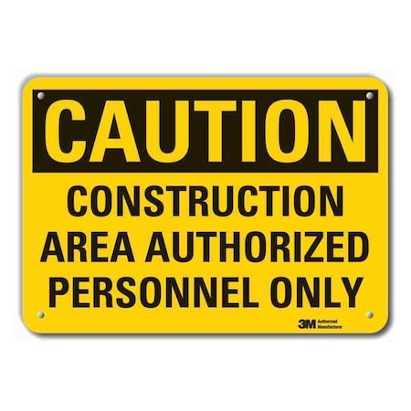 Lyle Reflective  Construction Area Caution Sign, 7 in Height, 10 in Width, Aluminum, Vertical Rectangle LCU3-0392-RA_10x7