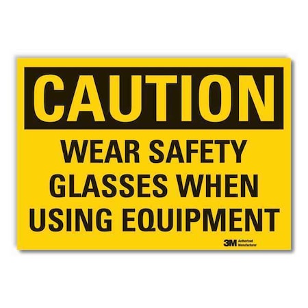 Lyle Eye  Caution Reflective Label, 5 in Height, 7 in Width, Reflective Sheeting, Horizontal Rectangle LCU3-0380-RD_7x5
