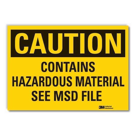 Lyle Hazardous Materials Caution Reflective Label, 7 in H, 10 in W, LCU3-0383-RD_10x7 LCU3-0383-RD_10x7