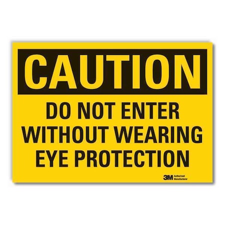 Lyle Eye  Caution Reflective Label, 10 in Height, 14 in Width, Reflective Sheeting, Horizontal Rectangle LCU3-0393-RD_14x10
