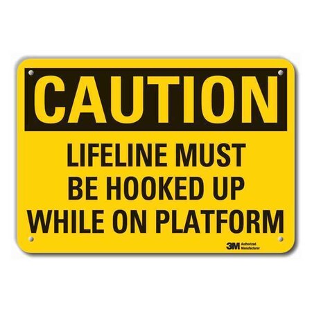 Lyle Reflective  Fall  Caution Sign, 7 in Height, 10 in Width, Aluminum, Vertical Rectangle, English LCU3-0400-RA_10x7