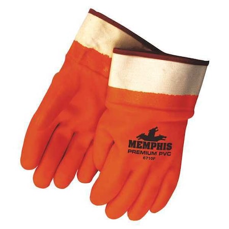 MCR SAFETY 12" Chemical Resistant Gloves, PVC, L, 12PK 6710FS