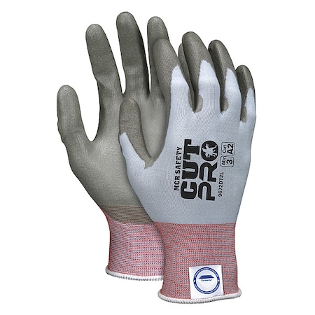 MCR SAFETY Cut Resistant Coated Gloves, A2 Cut Level, Polyurethane, L, 1 PR 9672DT2L