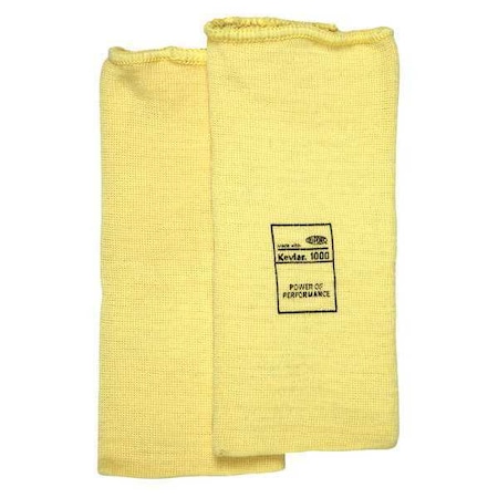 Mcr Safety Cut-Resistant Sleeve: ANSI/ISEA Cut Level A3, Kevlar ( 7 ga ), Yellow, Knit Cuff, 8 in Length 9370