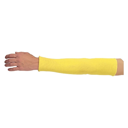 Mcr Safety Cut-Resistant Sleeve: ANSI/ISEA Cut Level A3, Kevlar ( 7 ga ), Yellow, Knit Cuff, 18 in Length 9378