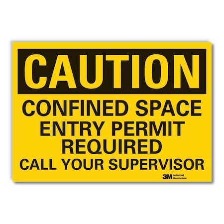 Lyle Caution Sign, 7 in. H, Vinyl, LCU3-0445-RD_10x7 LCU3-0445-RD_10x7