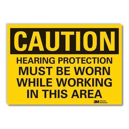 Lyle Caution Sign, 3-1/2 in. H, Vinyl, LCU3-0447-RD_5x3.5 LCU3-0447-RD_5x3.5