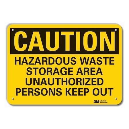 LYLE Reflective Hazardous Waste Caution Sign, 10 in H, 14 in W, Horizontal Rectangle, LCU3-0448-RA_14x10 LCU3-0448-RA_14x10