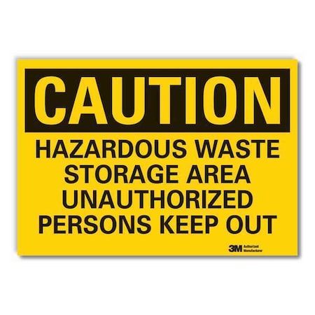 Lyle Hazardous Waste Caution Reflective Label, 3 1/2 in H, 5 in W, English, LCU3-0448-RD_5x3.5 LCU3-0448-RD_5x3.5