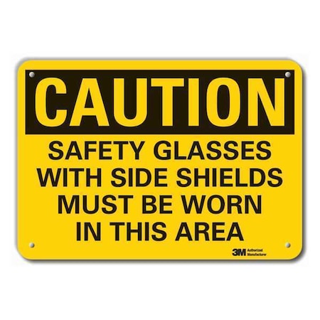 Lyle Reflective  Eye  Caution Sign, 10 in Height, 14 in Width, Aluminum, Horizontal Rectangle, English LCU3-0450-RA_14x10