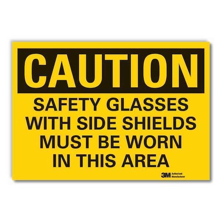 Lyle Caution Sign, 3-1/2 in. H, Vinyl, LCU3-0450-RD_5x3.5 LCU3-0450-RD_5x3.5