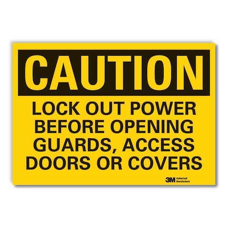 Lyle Caution Sign, 7 in H, Vinyl, Lock Out Power LCU3-0452-RD_10x7