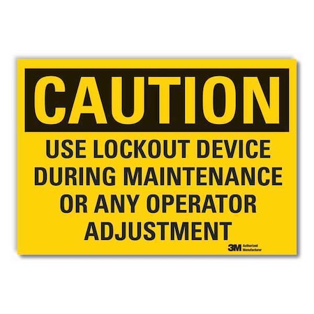 Lyle Lockout Tagout Caution Reflective Label, 7 in Height, 10 in Width, Reflective Sheeting, English LCU3-0459-RD_10x7