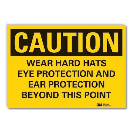 Lyle Hard Hats Caution Reflective Label, 3 1/2 in Height, 5 in Width, Reflective Sheeting, English LCU3-0462-RD_5x3.5
