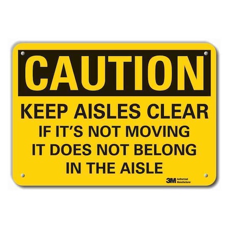 Lyle Caution Sign, 10 in Height, 14 in Width, Aluminum, Horizontal Rectangle, English LCU3-0463-RA_14x10