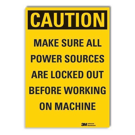 Lyle Caution Sign, 7" W, 10" H, 0.004" Thickness, LCU3-0464-ED_7x10 LCU3-0464-ED_7x10