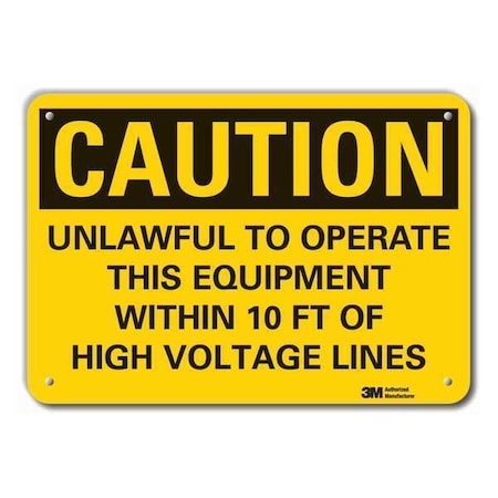 Lyle Caution Sign, 14" W, 10" H, 0.055" Thick, LCU3-0465-NP_14x10 LCU3-0465-NP_14x10