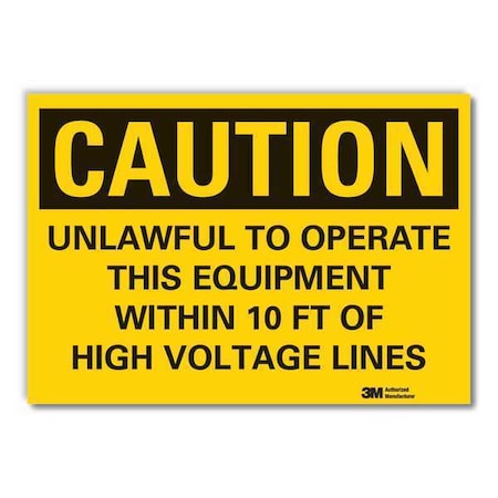Lyle Caution Sign, 5 in. H, Vinyl, LCU3-0465-RD_7x5 LCU3-0465-RD_7x5