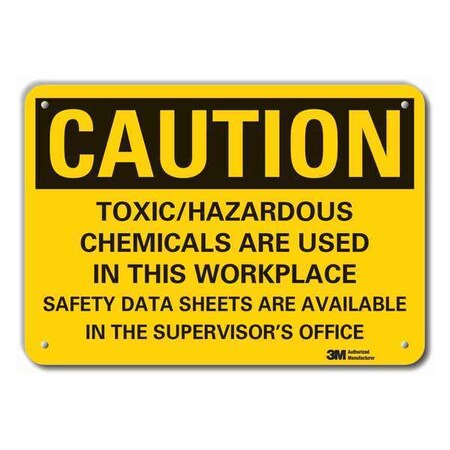 Lyle Caution Sign, 7 in H, 10 in W, Plastic, Vertical Rectangle, English, LCU3-0488-NP_10x7 LCU3-0488-NP_10x7
