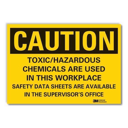 Lyle Toxic Materials Caution Reflective Label, 3 1/2 in Height, 5 in Width, Reflective Sheeting, English LCU3-0488-RD_5x3.5