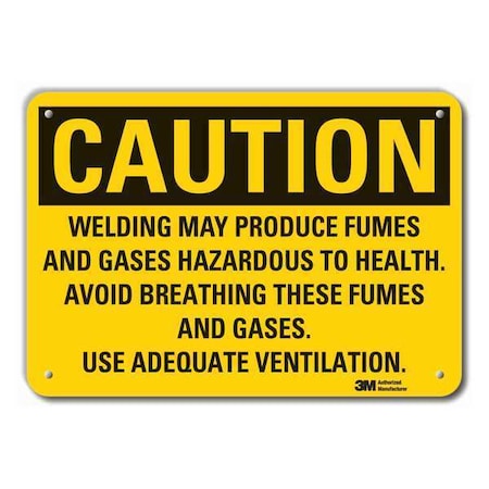 Lyle Reflective  Welding Hazard Caution Sign, 10 in Height, 14 in Width, Aluminum, Horizontal Rectangle LCU3-0489-RA_14x10