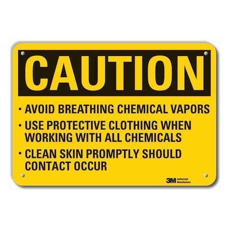 Lyle Reflective  Ppe  Caution Sign, 7 in Height, 10 in Width, Aluminum, Vertical Rectangle, English LCU3-0490-RA_10x7