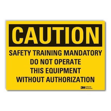 Lyle Caution Sign, 3-1/2 in. H, Vinyl, Safety LCU3-0476-RD_5x3.5