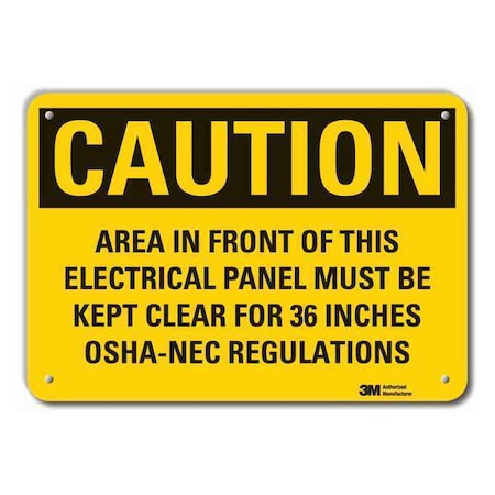 Lyle Caution Sign, 10 in. H, Alum, Area In Front LCU3-0482-RA_14x10