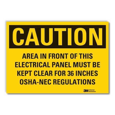 Lyle Caution Sign, 5 in. H, Vinyl, Area In Front LCU3-0482-RD_7x5